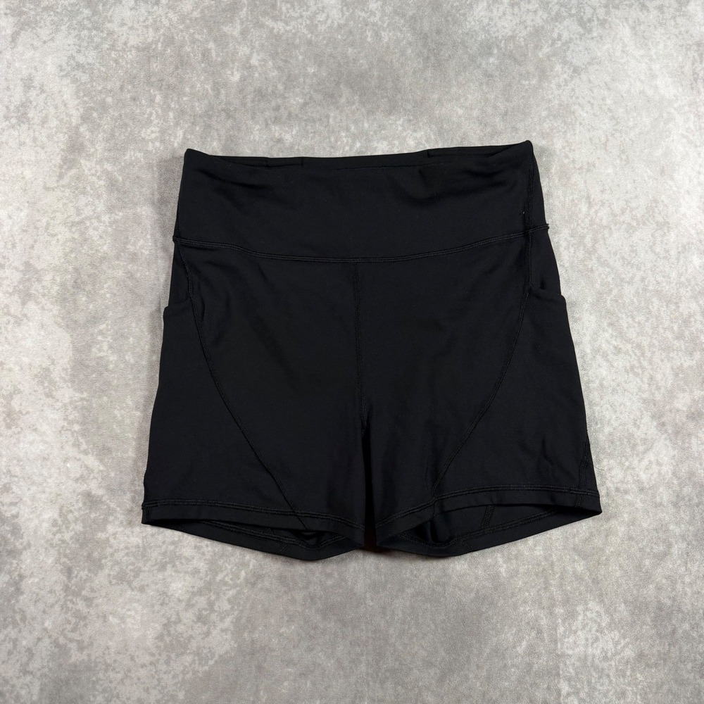 Lululemon Fast and Free High Rise Short Black Nulux W7AO8S Size 6 Run Pockets